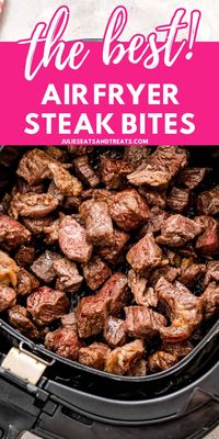 Need a quick and easy dinner recipe that's full of flavor? Make these Steak Bites in the Air Fryer. Tender, juicy bite size pieces of steak tossed in a homemade garlic butter sauce will have your mouthwatering and everyone asking for seconds.