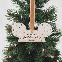 First Disney Trip Personalized Christmas Ornament Mickey Ears Ornament Custom Disney Vacation Ornament Disney Christmas - Etsy