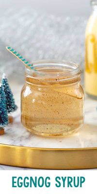 Eggnog Syrup -- Do you like the flavor of eggnog, but not the consistency? You're going to love adding this homemade Eggnog Syrup to all of your holiday recipes! It lets you add delicious eggnog flavor to everything from coffee and tea to pancakes and oatmeal and so much more! via @wearenotmartha