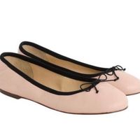 Pink And Black Ribbon Leather Ballerina Flat Never Worn Detail In From Ribbons As Shown In Picture Size: 5