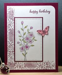 Stamping From The Heart: Touches of Texture Dianne Beans  Yesterday, I needed a birthday card. I wanted to make a new card. I chose one of my new stamp sets from Stampin Up called Touches of Textu...