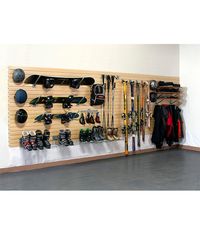 DESCRIPTION For the Winter Sports enthusiast, safely store all of your snowboarding and skiing equipment on your wall! The Winter Sports Package includes our Standard Duty wall and features over 30 of our specially designed accessories which have anti scratch and slip technology, and stay in place with our CamLok system. Store your equipment in the on and the off season. We have included our Angle Shelf which is perfect for drying your shoes and boots, and there is space for everyone in the fami