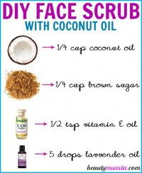 DIY Coconut Oil Face Scrub for Gentle Exfoliation & Smooth Skin #dryskincarerecipes