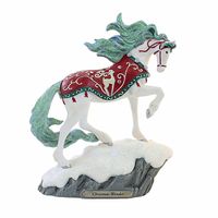 Standing A Top A Cliff Of Sparkling Snow, This Enchanting Steed From The Trail Of Painted Ponies Collection Impresses With Color And Wonder. With Glittering And Billowing Hair, This White Steed Is Regal In A Red Saddle Bedazzled With Holiday Detail.. Indoor. Imported