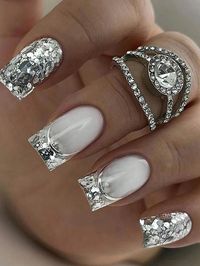 Silver  Collar    Color Nails Embellished   Beauty Tools