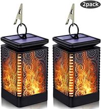 Solar lantern with flickering dancing flame