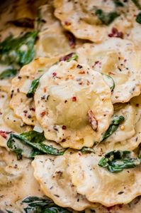 Easy Date Night Creamy Tuscan Ravioli Recipe - Little Spice Jar