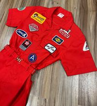 Small Vintage 70s Patchwork Mechanic Jumpsuit Belted Coveralls - Etsy