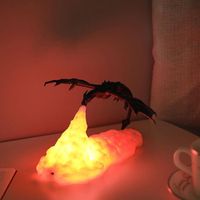 Good Quality: Fire Dragon Night Light Use Pla Material, Which Is A New Type Of Degradable Material. Non-Toxic And Harmless To The Human Body, Healthy And Environmentally Friendly. Unique Dragon Design: The Lamp Is Made With 3d Printing Technology With Realistic Dragon Shape. When The Light Is On, It Looks Like A Dragon Flying And Breathing Fire, Delicate And Eye-Catching. Usb Charging: The Built-In Battery Can Be Recharged, The Battery Capacity Is 1000mah, Charging For 2-3 Hours, Lasting 8-10 Ho