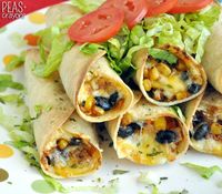 Baked Black Bean and Sweet Potato Flautas