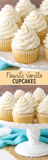 Moist and Fluffy Vanilla Cupcakes! My favorites!