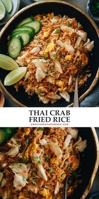 For something ultra-delicious in minutes, try this crab fried rice for a one-pan meal that is bursting with delicate seafood flavor! {Gluten-Free adaptable}