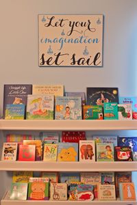 Project Nursery - Book Wall in this Nautical Nursery