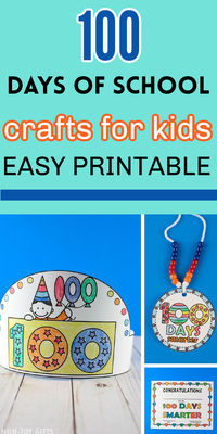 If you are looking for easy 100th day of school crafts to celebrate with preschoolers and kindergarteners, take a look at these simple 100 days of school crowns with printable templates. Choose between the 100 days smarter paper hat, I crawled my way through 100 days of school headband and 100 days of school crown coloring printables. You may also want to use the certificate and necklace.