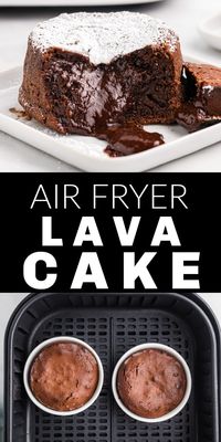 Air Fryer Lava Cake is a decadent dessert with a molten chocolate center that will curb any chocolate craving. There is an airiness to the batter with a rich flavor of chocolate deliciousness in every bite.