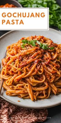 Spice up your pasta game with creamy, spicy Gochujang Pasta! A unique twist that’s sure to impress. Grab the recipe at thefreshmancook.com! 🌶️🍝🔥