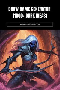 Step into the underdark with our Drow Name Generator! Uncover mysterious, powerful Drow names fit for your next fantasy escapade.