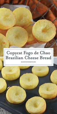 Fogo de Chao Rolls, also known as Brazilian cheese puff bread, are easier to make at home than you think. This gluten-free bread is also yeast free and only takes 30 minutes! #fogodechaorolls #braziliancheesebread www.savoryexperiments.com