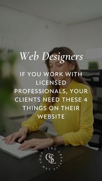 Web designers, if you work with licensed professionals, they will need a privacy policy, terms & conditions, disclaimer, and disclosure on their website.