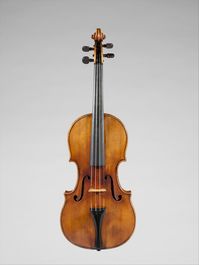 "The Francesca" Violin; Antonio Stradivari; 1694; Italian (Cremona); Maple, spruce, ebony, mother of pearl; Chordophone-Lute-bowed-unfretted; Bequest of Annie Bolton Matthews Bryant, 1933; (34.86.2a); Violins