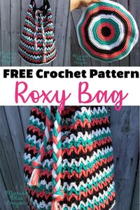 Crochet this boho style large bag with the free pattern on Maria's Blue Crayon. #crochet #bag #ideas #fun