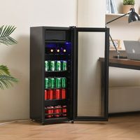 Hey, my most esteemed customer! Are you still looking for a cost-effective refrigerator? Then you've come to the right place, you'll love our refrigerator with its cool and compact shape. Suitable for living room, bedroom, office, camping, garden, outdoor, etc. You can store drinks, ice and even wine. The LED lights inside help you keep an eye on your favorite beverages. It is ideal for sodas, water, beer or wine. In order to perfectly adapt to the environment and view the drinks inside in real time, a double tempered glass door is used to stabilize the internal temperature and prevent the glass from fogging up. What are you waiting for? Hurry up and take it home! Canddidliike 4.5Cu.ft Mini Fridge, 0.3Cu.ft Freezer, Up to 94 Cans of Wine, Silent, High-Efficiency and Energy-Saving Compresso