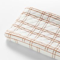 Sewn of pure organic cotton for superior comfort, beauty and strength, our Stax baby bedding adds a level of coziness that's hard to beat. Straight almond brown stripes crisscross over a bright white background to form a grid pattern that keeps the nursery looking neat, tidy and always in line. Pair the changing pad cover with the coordinating crib sheets available in an array of mix-and-match colors.     100% organic cotton, grown without chemicals or pesticides  Passes OEKO-TEX® STANDARD 100 t