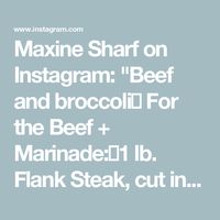 Maxine Sharf on Instagram: "Beef and broccoli✨

For the Beef + Marinade:▪️1 lb. Flank Steak, cut in thin bite sized pieces against the grain▪️1 Tbsp Oyster Sauce▪️1 Tbsp Soy Sauce▪️1+1/2 tsp Cornstarch▪️1/2 tsp Kosher Salt▪️1/4 tsp Pepper▪️

For the Sauce:▪️1 Cup Water▪️2 Tbsp Cornstarch▪️1 Tbsp Soy Sauce▪️1 Tbsp Oyster Sauce▪️1 tsp Sesame Oil▪️1 Tbsp Rice Vinegar▪️1/2 tsp Sugar▪️1/4 tsp Pepper▪️

For the Stir Fry:▪️16 oz. Broccoli, cut in bite size florets (~5 Cups)▪️2 Tbsp Avocado Oil, divided▪️3 Tbsp Fresh Ginger, minced▪️4 Cloves Garlic, minced▪️3 Scallions, sliced▪️1 Tbsp Rice Vinegar▪️Cooked White Rice, for serving▪️

1️⃣ In a medium bowl, combine the flank steak with the rest of the ingredients for the marinade. Mix and marinate in the fridge for at least 30 minutes while you prep t