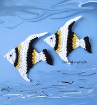 Tropical Fish Crochet Applique - GoldenLucyCrafts