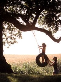 Now...this would be nice..to have my children small again and swing them in this tire swing. Just make another memory together..