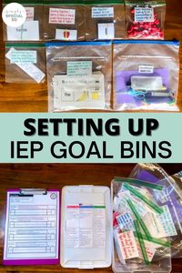 Do IEP goals and taking data for special education overwhelm you? If so, you will want to check out this blog post on how to setup IEP goal bins. IEP goal bins are a great way to keep your students goals and classroom materials organized. I include examples of my data schedules I like to use and outline a list of student materials that you should include in your goal bins. Start using these IEP goal work bins in your special education classroom to see how much of a game changer they can be.