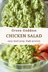 This easy Green Goddess Chicken Salad recipe is a unique spin on classic chicken salad and a great way to use up leftover herbs! 😊 Creamy green goddess dressing is combined with rotisserie chicken for a flavorful and nutritious meal that is high protein & ready in10 minutes. It's SO easy to make - perfect meal prep for weekday lunches. I hope you love this healthy chicken salad recipe! Click to make this rotisserie chicken salad and follow for more dietitian recipes & easy lunch ideas. 🖤