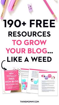 190+ FREE Resources to Grow Your Blog's Traffic, Income and List...Like a Weed. From Tailwind Tribes to Free courses to grow your income to free planners and more. Start your blog on the right foot today and grab this seriously awesome list of freebies :-)