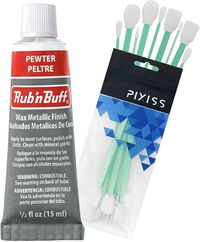 Amazon.com: Rub n Buff Wax Metallic Pewter, Rub and Buff Finish, 0.5-Fluid Ounce, Pixiss Blending and Application Tools for Applying Metallic Wax Paint : Arts, Crafts & Sewing