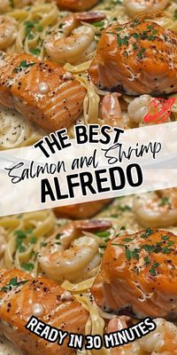 Salmon and Shrimp Alfredo