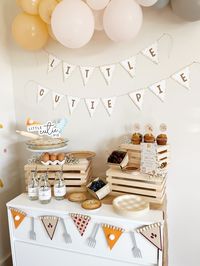 "Check out the other decorations in this theme: https://etsy.me/3E5AfHZ What better way to celebrate a little cutie pie you love than a Little Cutie Pie Birthday Party or Baby Shower?!. These baking and antique-ish infused decorations are nothing but adorable & perfectly on-theme. INCLUDED: (1) \"LITTLE\" & \"CUTIE PIE\" Banner: each 2.5-3.5 feet long  FEATURES: *Only Premium Cardstock Used *All Items Come Together in the Same Package *Every Banner Pre-Strung on Hemp Chord, Ready to Hang *Everything Is 100% Customizable *100% Handmade in the USA How to Use the Items: - Items processed 1-3 days after purchase - Easy setup on the day of your party with loops already on the ends of all the garlands, all items ready to be used. Snag Your 10% Off Coupon Here!: http://bit.ly/3o5MJuG"