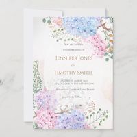 Wedding invitation hydrangea flowers