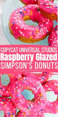 Raspberry glazed donut is inspired by that classic do’h nut that is absolutely ubiquitous in Simpsons’ episodes. A Vibrant Pink Glazed Biscuit Donut with rainbow sprinkles perfect for any occasion.