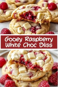 These Gooey Raspberry White Chocolate Cookies are the perfect combination of sweet and tart! With luscious white chocolate chunks and bursts of fresh raspberries, these cookies are soft, chewy, and oh-so-decadent. Ideal for a special treat or anytime you crave a unique cookie! 🍪✨