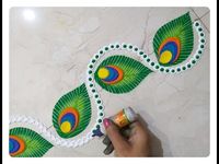 Easy Border rangoli for Janmashtami | Simple daily borders | Diwali special border rangoli | रंगोली - YouTube