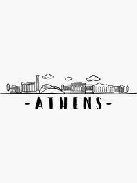 Athens Skyline Travel sticker by DuxDesign | Redbubble. Athens travel inspired design. City of Greece, sights and history. Skyline and Cityscape. For locals, residents and travelers.