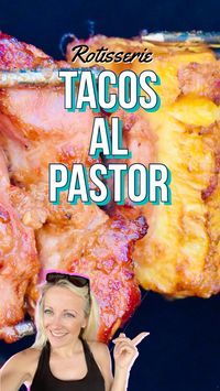 Use the rotisserie attachment on your grill to make traditional roasted Tacos Al Pastor! This simplified recipe is easy full of flavor and fun to make on your grill!