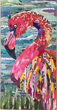 Flamingo torn paper collage. fan of PINK? check out our Flamingo stardust eyeshadow :D