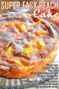 This quick, simple peach cake is the perfect dessert cake recipe.
#peach #cake