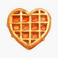 Get my art printed on awesome products. Support me at Redbubble #RBandME: https://www.redbubble.com/i/sticker/Heart-Shaped-Waffle-by-LarkspurAndTea/164786447.EJUG5?asc=u