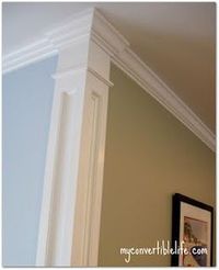 Oooh!! Great Idea!!!  Separate rooms & wall colors by adding trim to the corners.