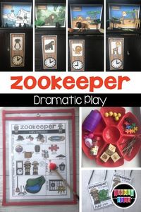 Zookeeper Dramatic Play | Pretend to be a zookeeper with these fun additions to your dramatic play center! Backgrounds for exhibits, a checklist, and more for your zoo preschool theme!