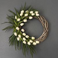 Wreaths for Front Door Year Round, Tulips Wreath, White Flowers Wreath - Etsy