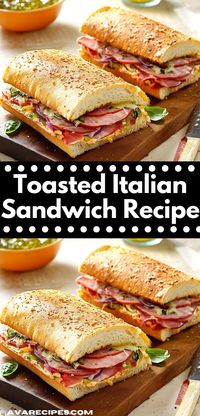 Enjoy a delicious combination of salami, ham, and provolone cheese in this toasted Italian sandwich. With a touch of garlic and herbs, it’s a satisfying meal that’s both simple and flavorful.