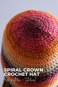 If you’re looking for a quick and easy hat that’s still interesting enough to crochet, this is a great place to start. The crown of this hat spirals around, revealing a pretty texture that looks great with a variety of yarns. #BHooked #Crochet #HowToCrochet #CrochetPattern #CrochetTutoial #CrochetHat #CrochetProject